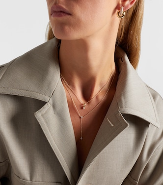 14kt gold charm necklace with diamonds | Stone and Strand