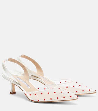 Carolyne 50 polka-dot slingback pumps | Manolo Blahnik