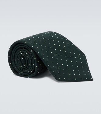 폴카 도트 실크 넥타이 | Dunhill