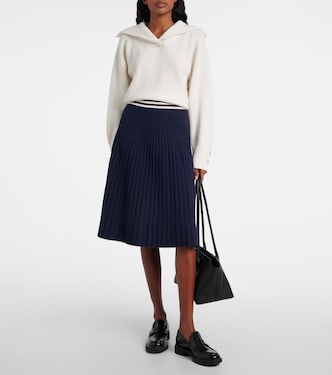 Plissé wool-blend midi skirt | Thom Browne