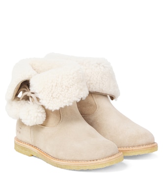 Stiefel Julienne aus Veloursleder mit Shearling | Bonpoint