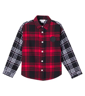 Camisa de algodón a cuadros colorblock | Stella McCartney Kids