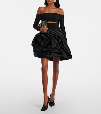 Miniabito in raso con scollo bardot | Carolina Herrera