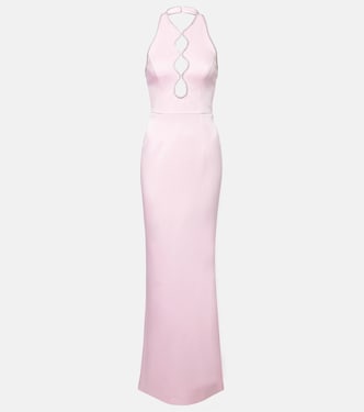 Akari cutout halterneck satin gown | Rebecca Vallance