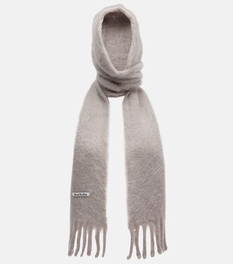 Kooder hooded mohair and wool-blend scarf | Acne Studios
