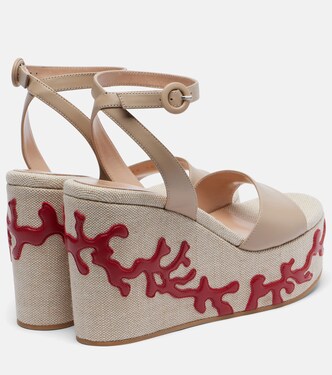 Leather wedge espadrilles | Gianvito Rossi