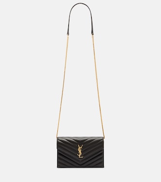 Cassandre matelassé envelope leather wallet on chain | Saint Laurent