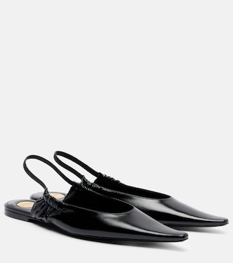 皮革露跟平底鞋 | Saint Laurent