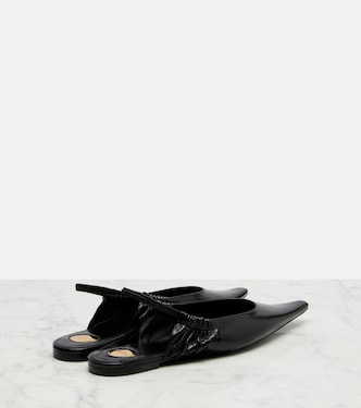 皮革露跟平底鞋 | Saint Laurent