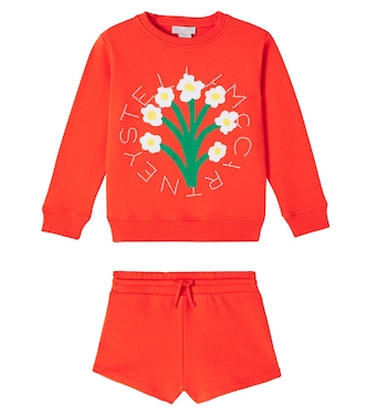 Cotton fleece sweatshirt and shorts set | Stella McCartney Kids