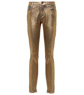 Jeans ajustados de algodón tiro medio | Tom Ford