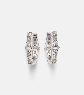 Orecchini a cerchio Rivulet in oro 18kt con diamanti | Ileana Makri