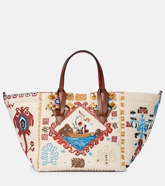 Borsa Greekaba Small in canvas e pelle | Christian Louboutin