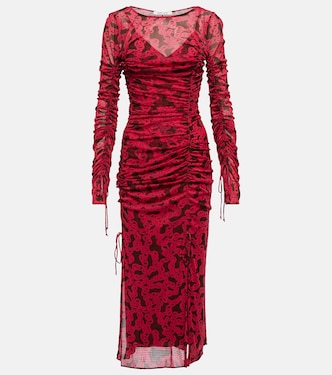 Printed semi-sheer midi dress | Diane von Furstenberg