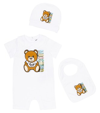 Baby - Tutina, cappello e bavaglino in misto cotone | Moschino Kids