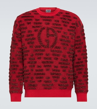 Pull en jacquard de laine mélangée | Giorgio Armani