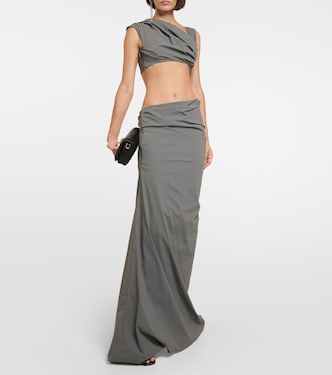 Draped jersey crop top | Entire Studios