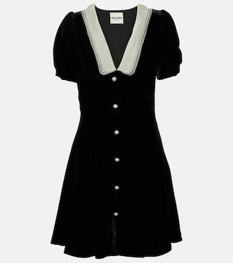 Minikleid aus Samt mit Organza | Miu Miu