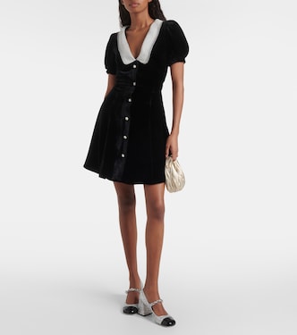 Miniabito in velluto con organza | Miu Miu