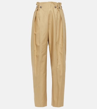 Pantaloni regular in cotone arricciato | Victoria Beckham