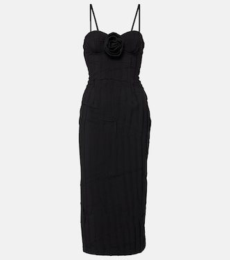 Vestido midi con aplique floral | Blumarine