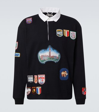 Multi-Patch cotton polo sweater | Bode