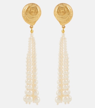 Boucles d'oreilles Marcelline en plaqué or 18 ct à perles fantaisies | Jennifer Behr