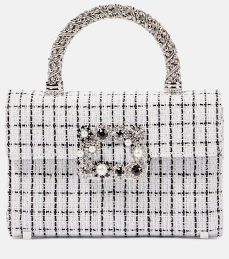 Envelope Flower Jewel tweed tote bag | Roger Vivier