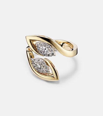 Anello Golden Strand in oro bianco e giallo con diamanti | Yeprem