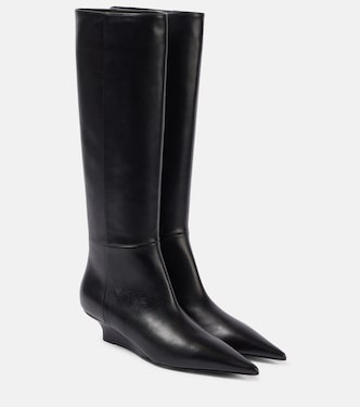 Sharp leather knee-high boots | Toteme