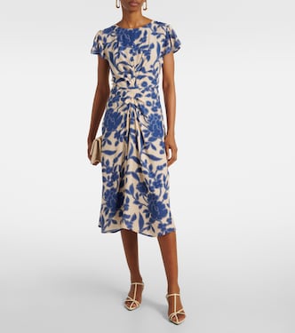 Bedrucktes Midikleid aus Crêpe | Velvet