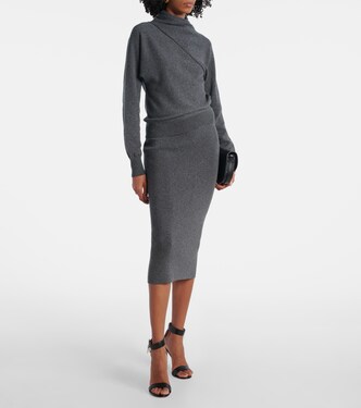 Falda midi en mezcla de cachemir y algodón | Tom Ford