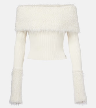 Ribbed-knit faux fur-trimmed top | Jean Paul Gaultier