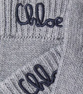Embroidered cotton and wool gloves | Chloé Kids
