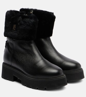 Turin shearling-lined leather ankle boots | Bogner