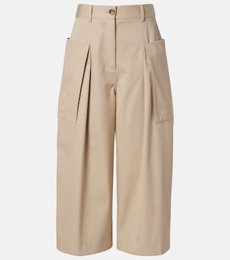 Pantaloni cropped in cotone e seta | Loewe