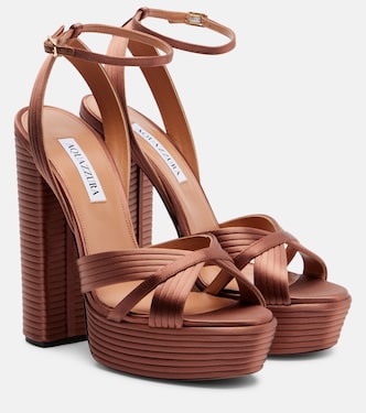 Sundance 140 satin platform sandals | Aquazzura