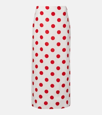 Bruna polka-dot linen maxi skirt | Cala de la Cruz