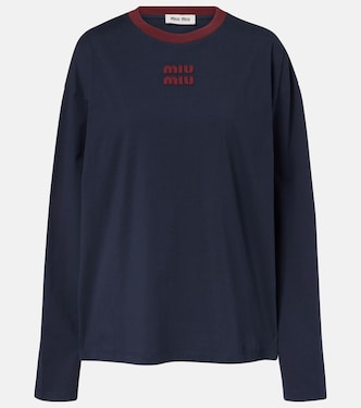 Logo cotton jersey T-shirt | Miu Miu