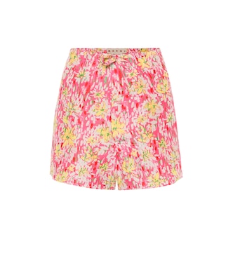 Shorts a stampa floreale in seta | Marni