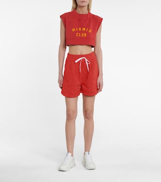 Logo cotton crop top | Miu Miu