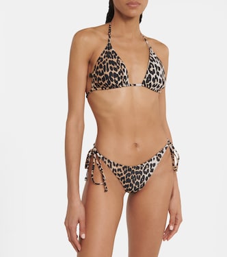 Slip bikini con stampa leopardata | Ganni