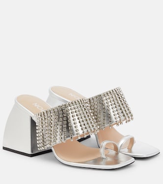 Mules Bulla Preston en cuir métallisé à cristaux | Nodaleto