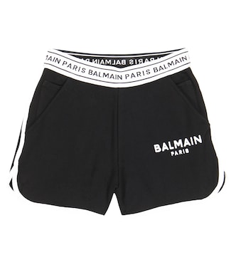 Shorts en jersey de algodón con logo | Balmain Kids