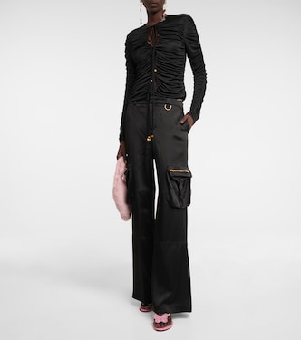 Pantalon cargo à taille basse en satin | Blumarine