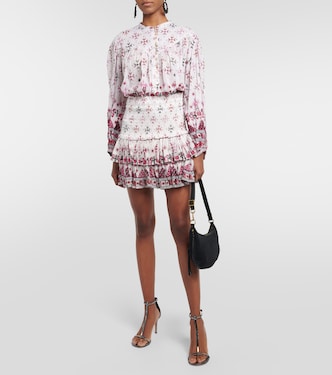 Naomi printed smocked cotton miniskirt | Marant Etoile