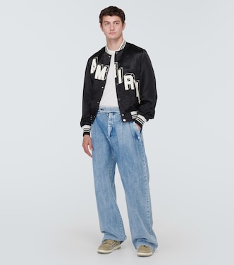 Satin varsity jacket  | Amiri