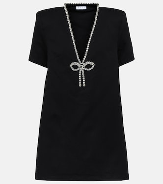 Crystal bow jersey t-shirt dress | Area