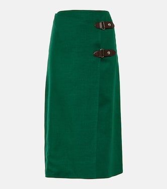 Jupe midi en lin et laine | Loro Piana