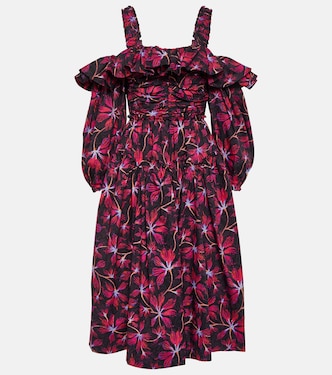 Robe midi Caprice en coton à fleurs | Ulla Johnson